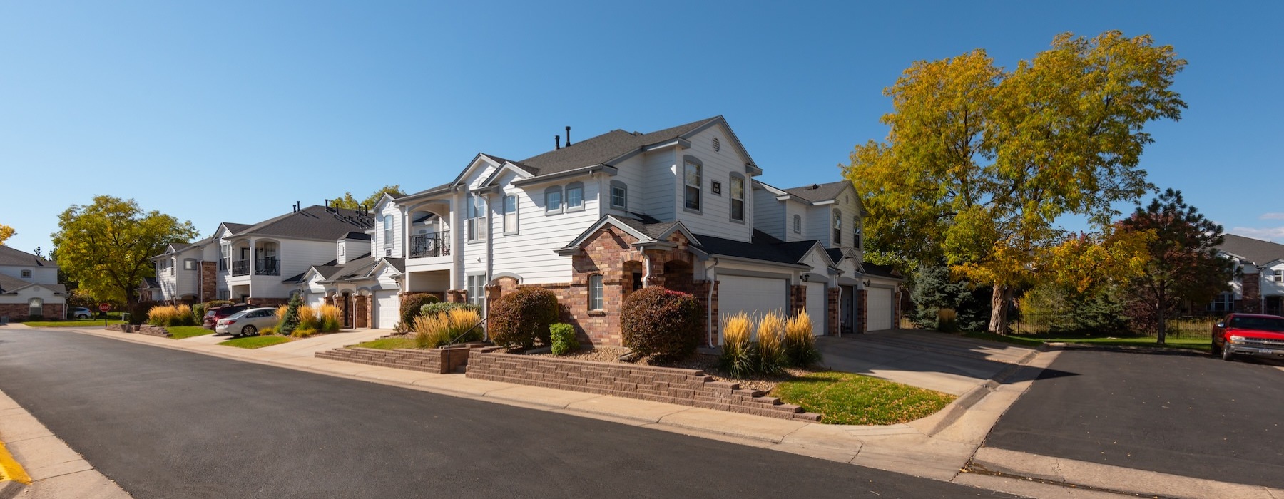 a neighborhood street with houses